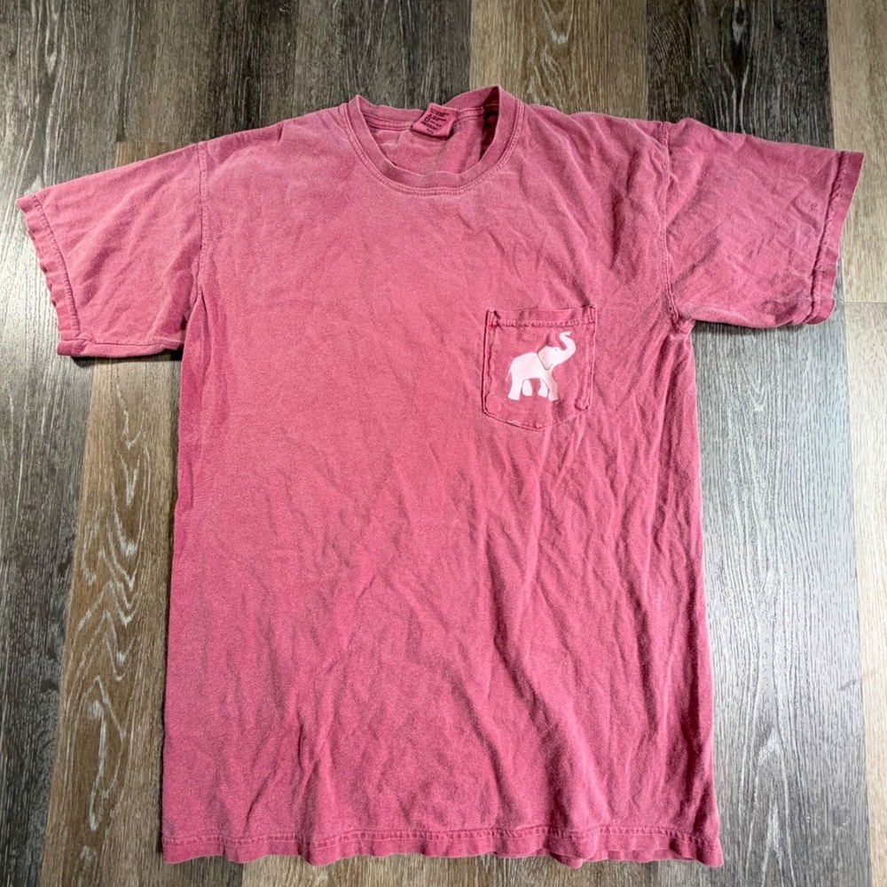 Comfort Colors Pocket T-Shirt Unisex Medium Pink Shades Elephant Alabama Graphic
